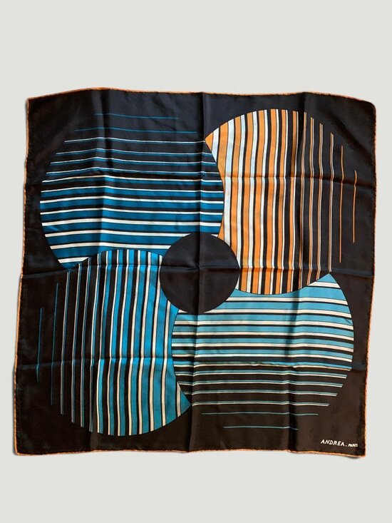 None Accessories - Andrea silk multi color graphic silk scarf